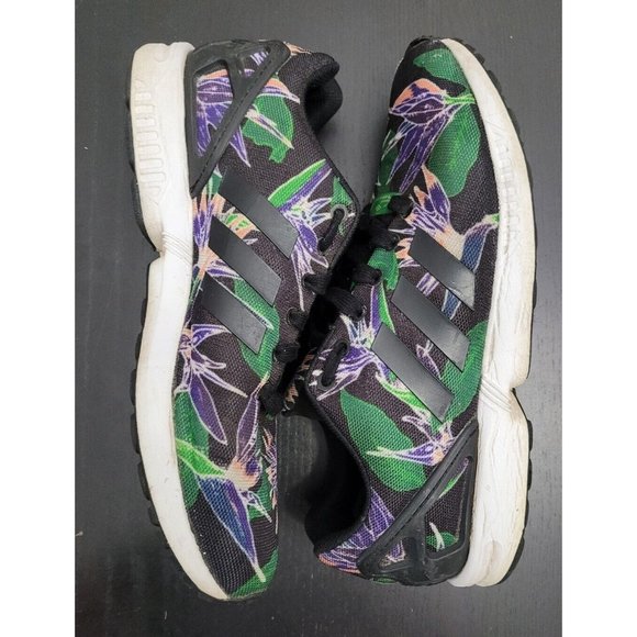 Adidas Originals ZX Flux Hawaiian Black White B34518 Men's Lace Up Sneakers 11.5 - Picture 5 of 7